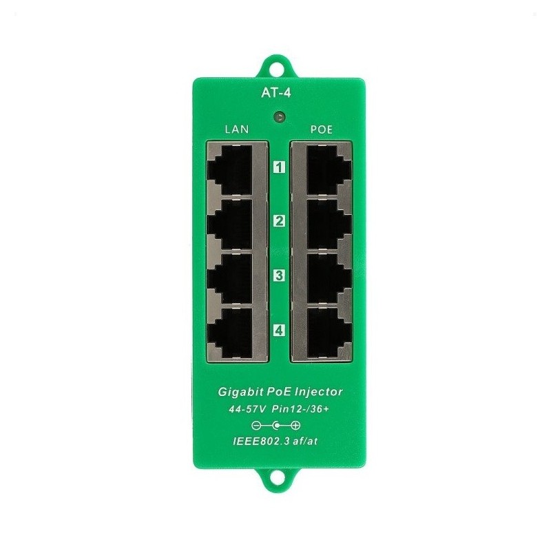 POE-PAN4-GB-AF/AT Gigabitový stíněný 4-portový PoE panel