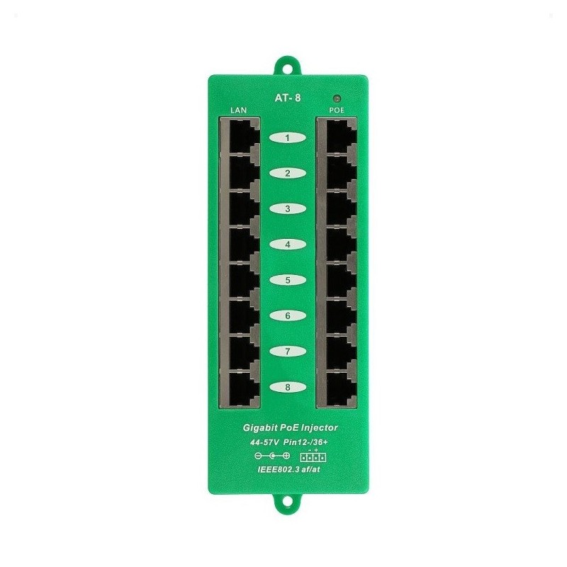 POE-PAN8-GB-AF/AT Gigabitový stíněný 8-portový PoE panel